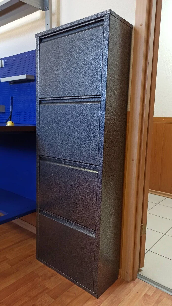 Фото - шкаф металлический для обуви об-4 серебряный антик