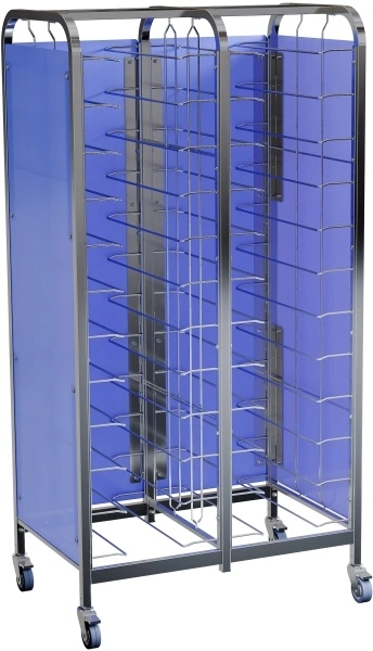 Тележка шпилька закрытая с 3-х сторон цветным алюкобондом RESTOINOX ТШРЗППРА-12х2/360/540 для подносов на прутке