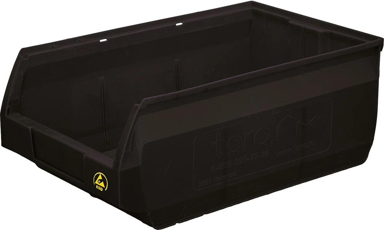 Ящик Palermo 500х310х200 PP черный антистатичный 5005 ESD