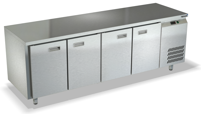 Охлаждаемый стол для профессиональной кухни со стеклянными дверьми боковой агрегат, без борта СПБ/О-120/40-2206 (2280x600x850 мм)