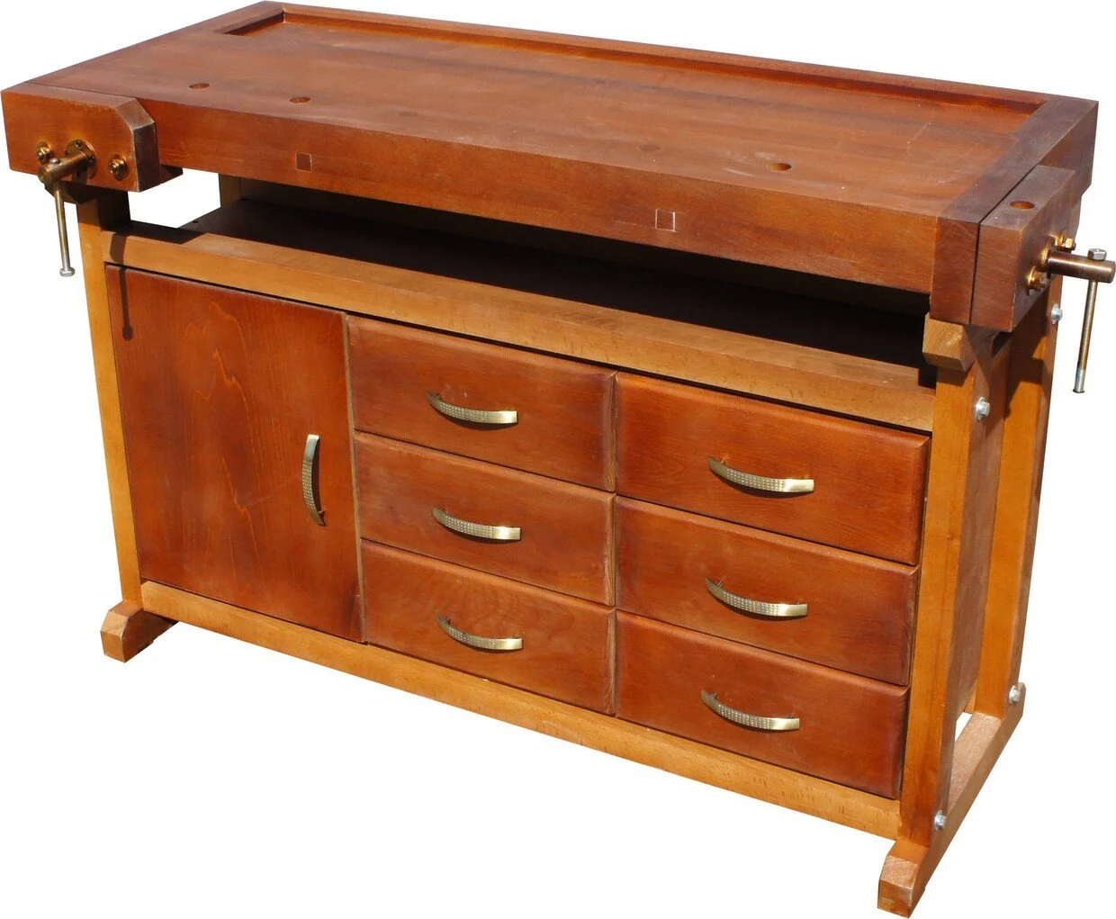 Верстак столярный Школьный (бук-сосна) с тумбой Престиж