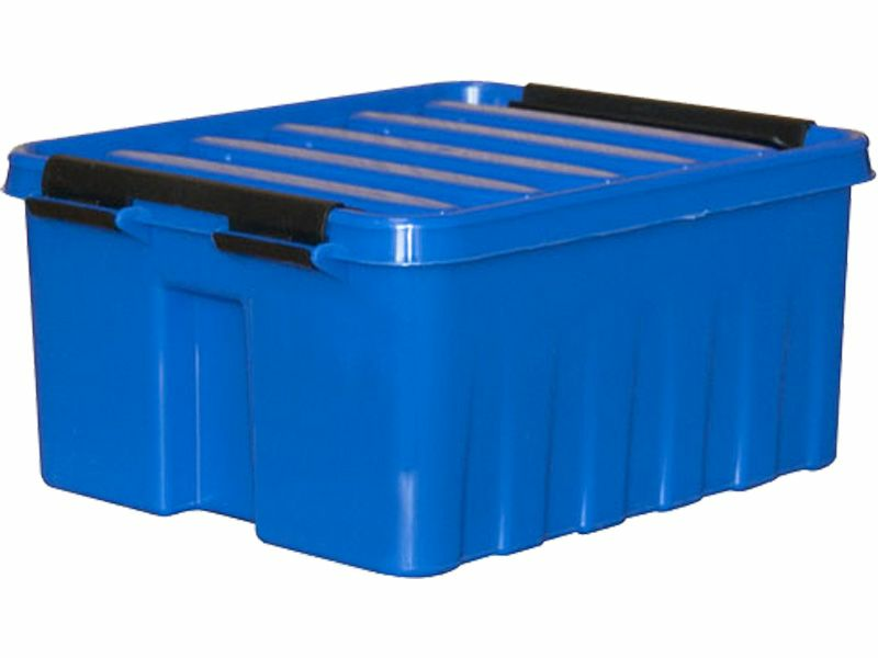Ящик п/п 210х170х95 мм с крышкой и клипсами синий Rox Box-2.5