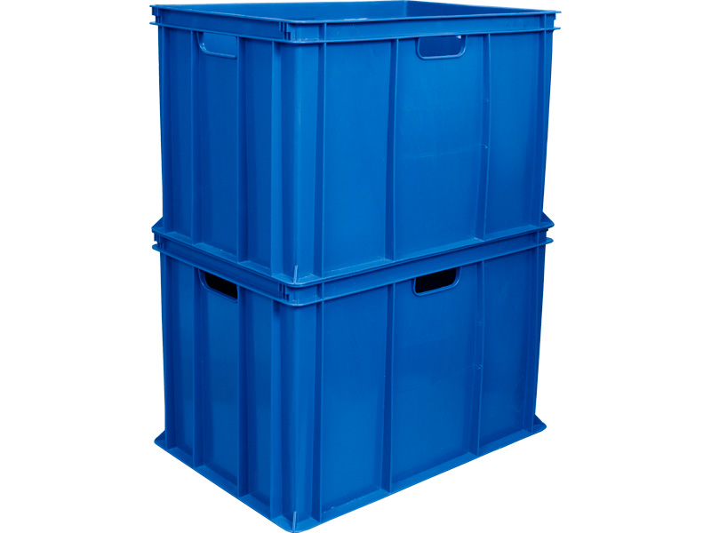 Ящик универсальный 203-2 пластиковый 600х400х410 мм сплошной ящик для пищевой логистической складской отраслей синий