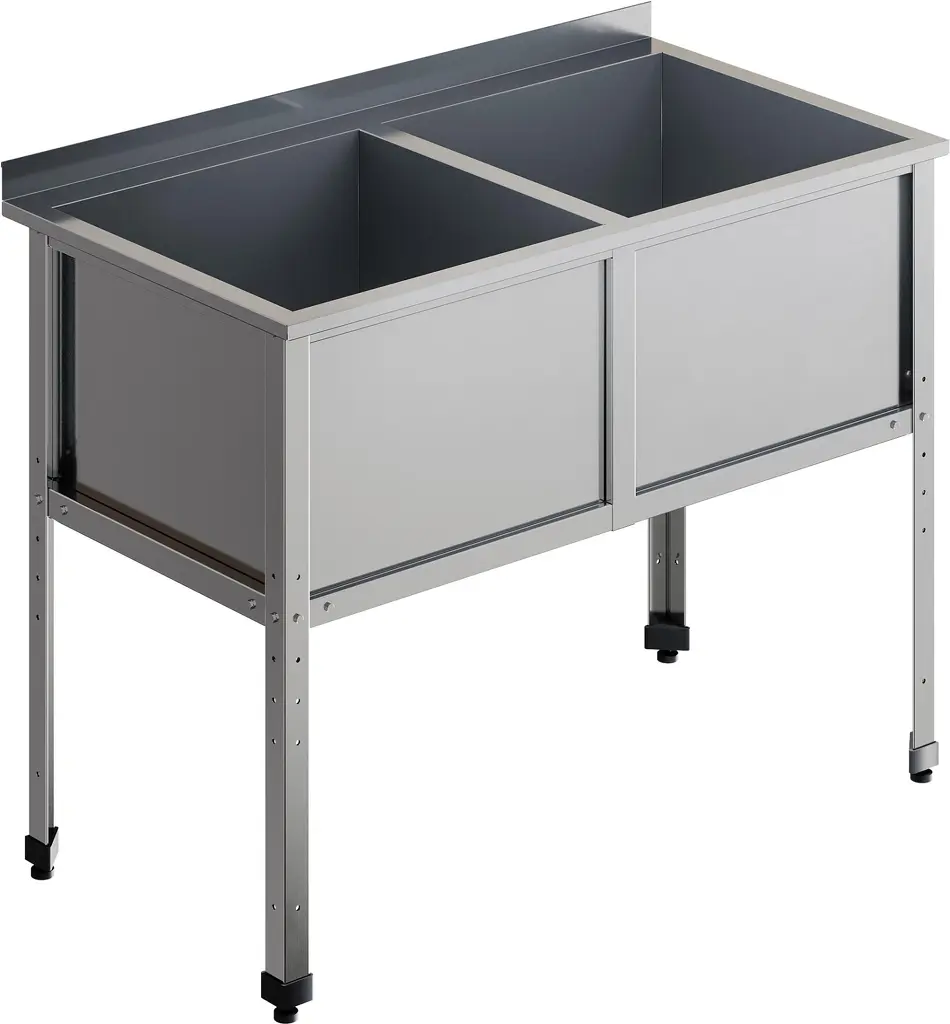 Ванна двухсекционная с бортом RESTOINOX ВМС-2/6-Б-ЭК