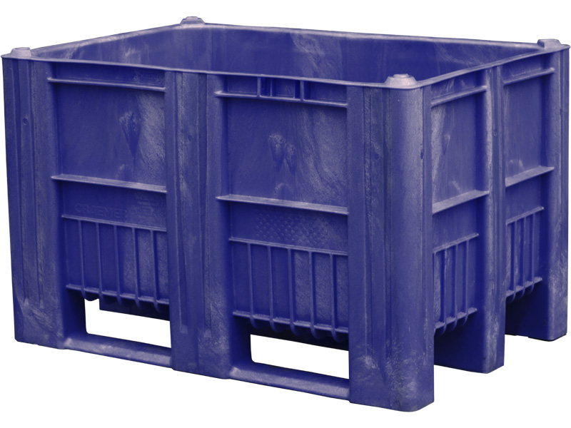 Большой пластиковый контейнер C-Box 1208 S (740) BoxPallet размером 1200х800х740 мм синий сплошной