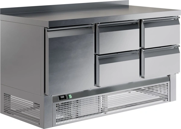 Стол морозильный RESTOINOX SHN-122SNE-B (нижн. расп. агр. 1 дв.+4 ящ.)