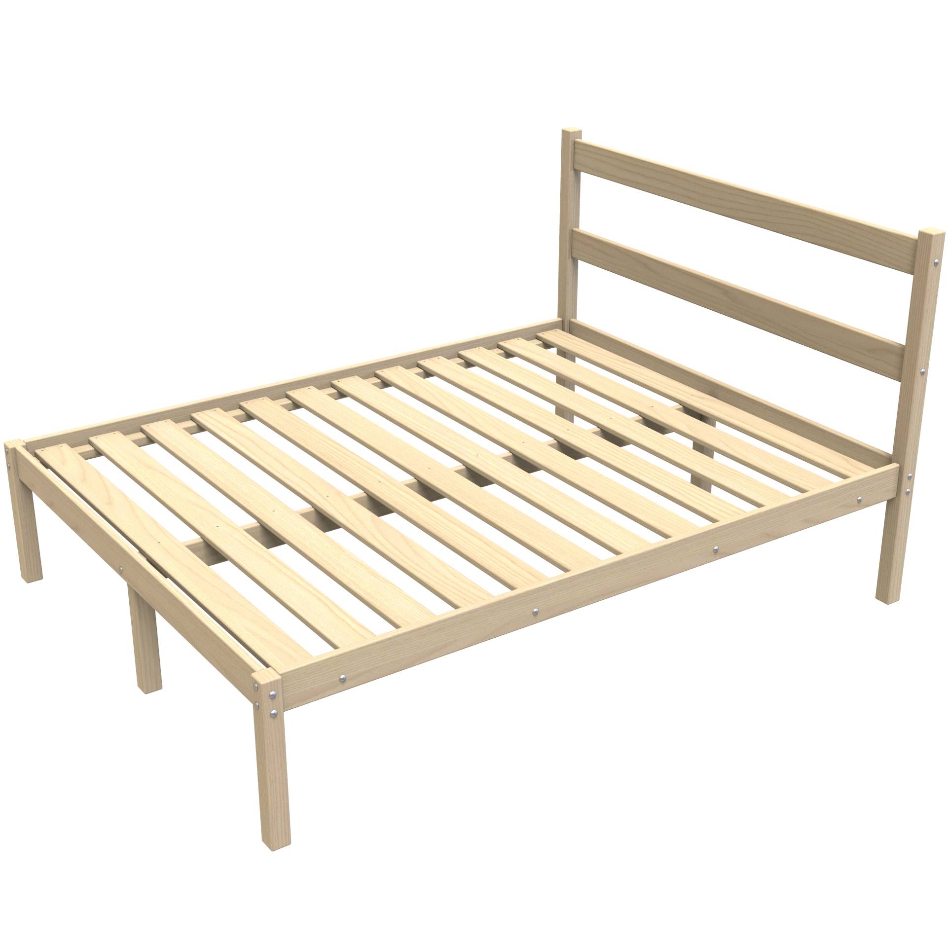 Кровать — КД/1/200х160 (2100х1700х640/400 мм) деревянная одноярусная на ламелях
