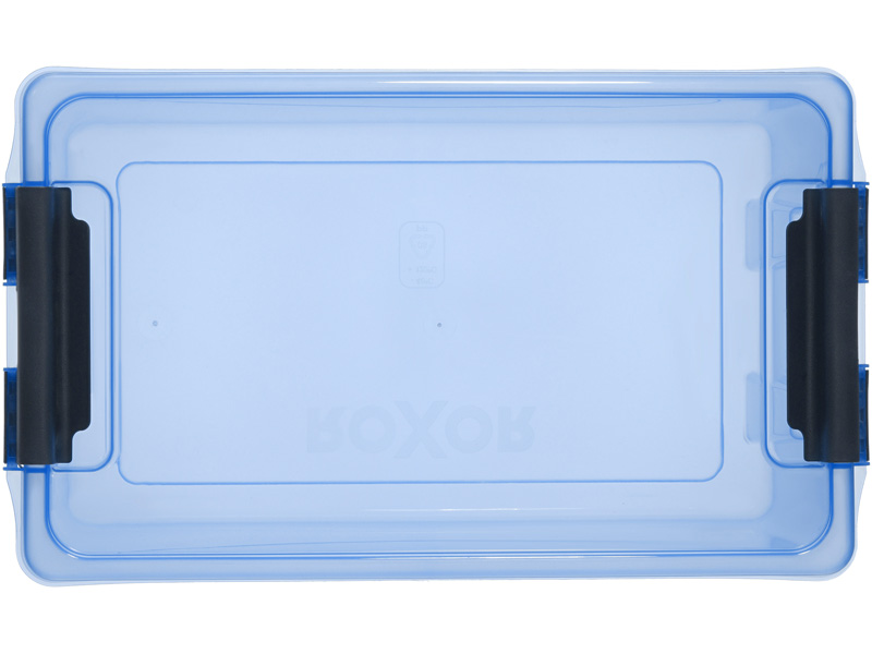 Ящик с крышкой на клипсах,  10, голубой, код:28554 Rox Box Home 10 400x225x150 мм 10 л