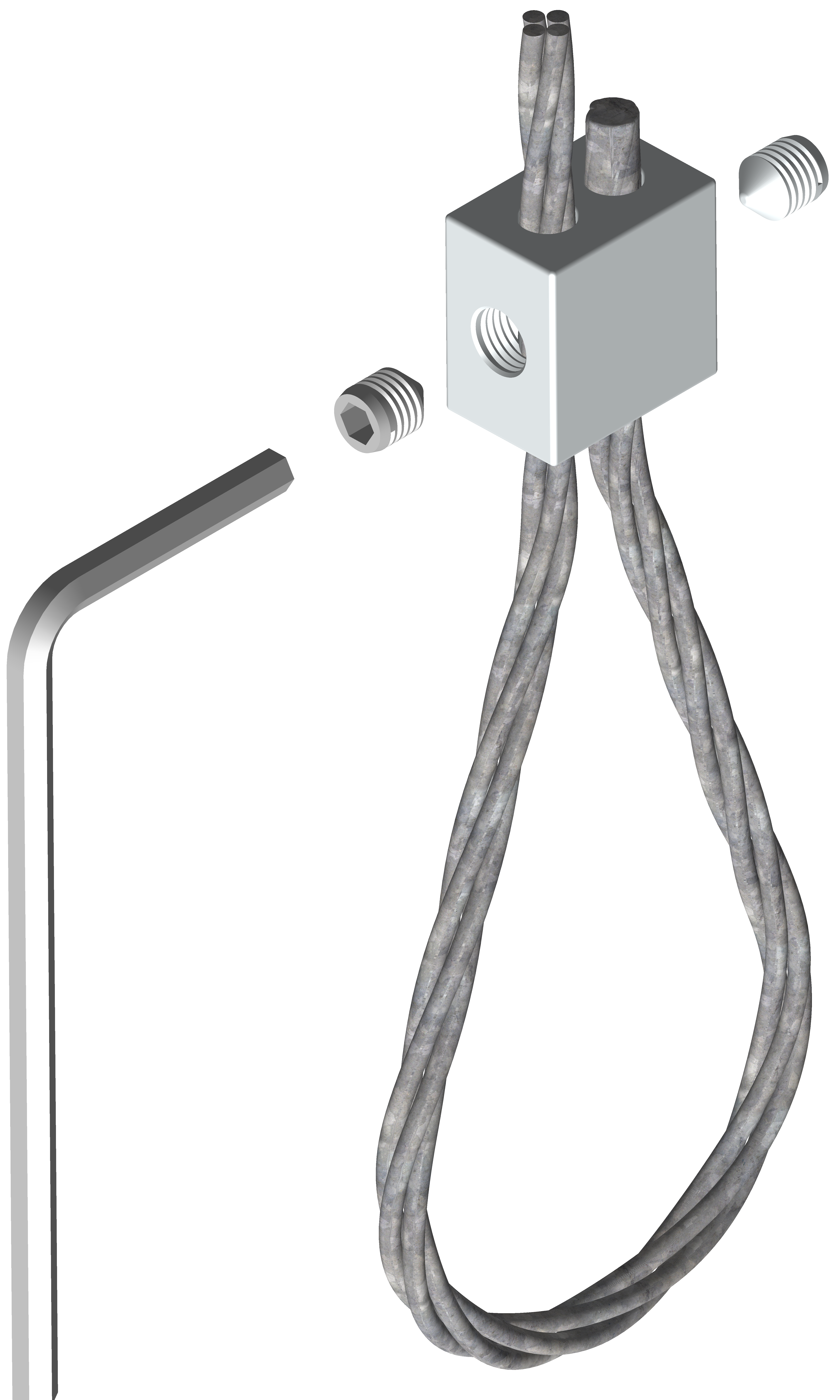 Трос 2 мм с петлей и зажимом L 2 м