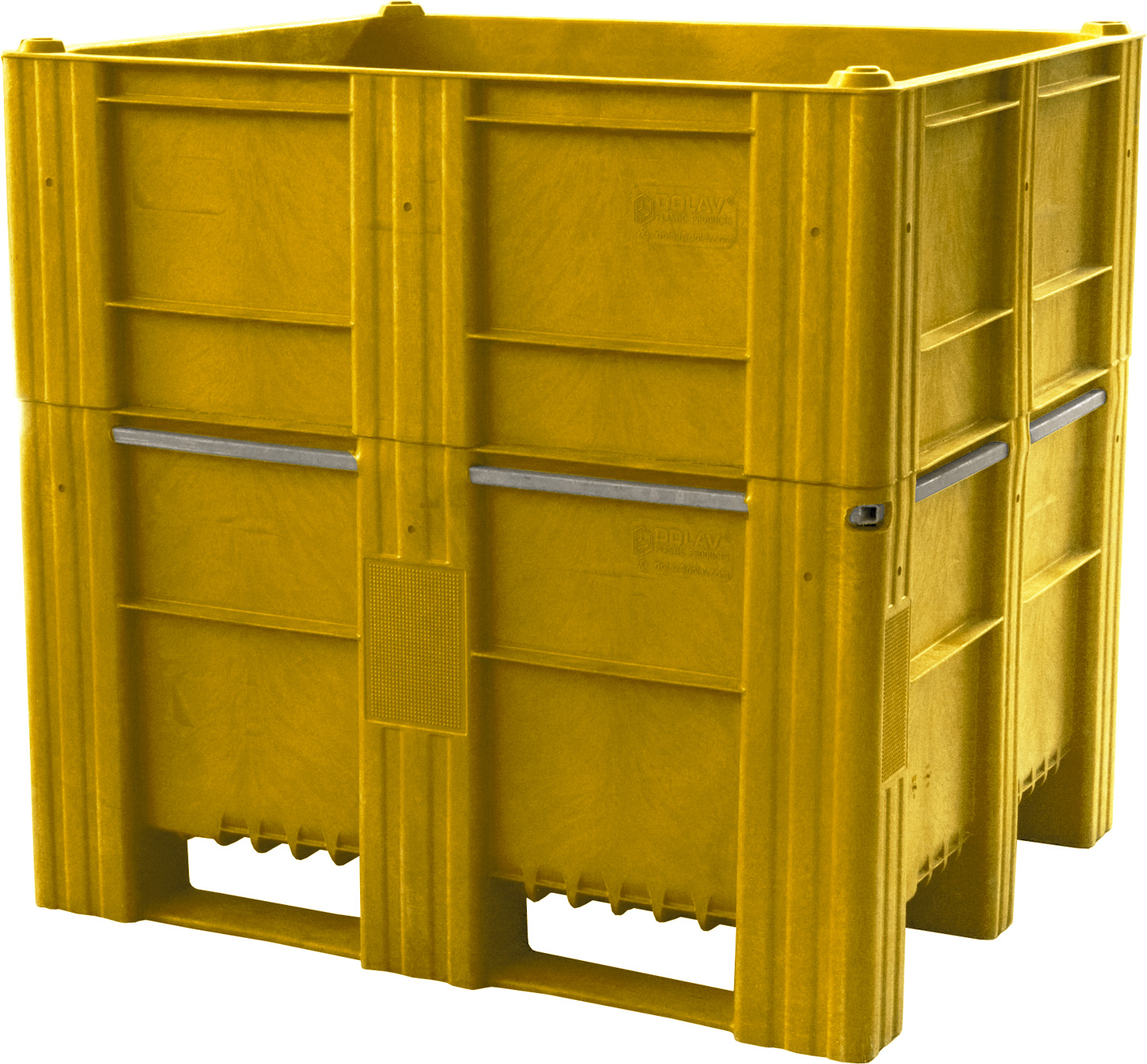 Контейнер BoxPallet 11-100-НА-АСЕ (1140) размером 1200х1000х1140 мм сплошной желтый