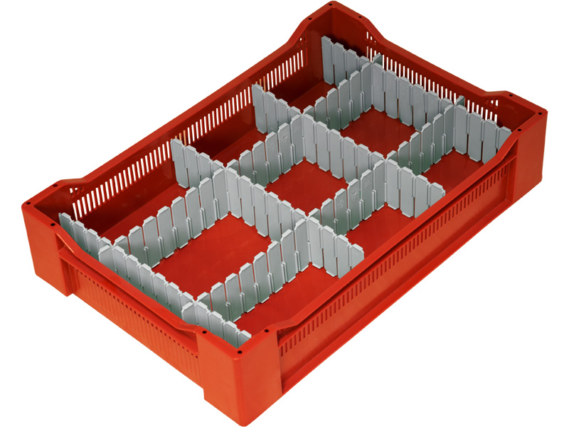 Ящик пищевой 120 пластиковый размером 600х400х135 мм дно сплошное красный