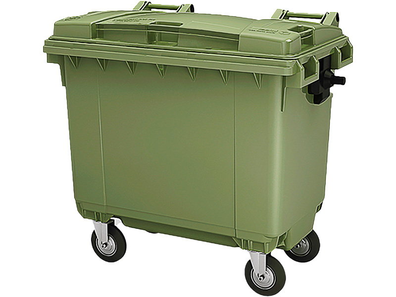 Мусорный контейнер MGB-660 (2) зеленый на колёсах 660 литров
