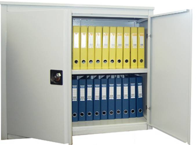Фото - металлический шкаф архивный alr-8896 усиленный, 880x960x450 распашной с полкой для документов