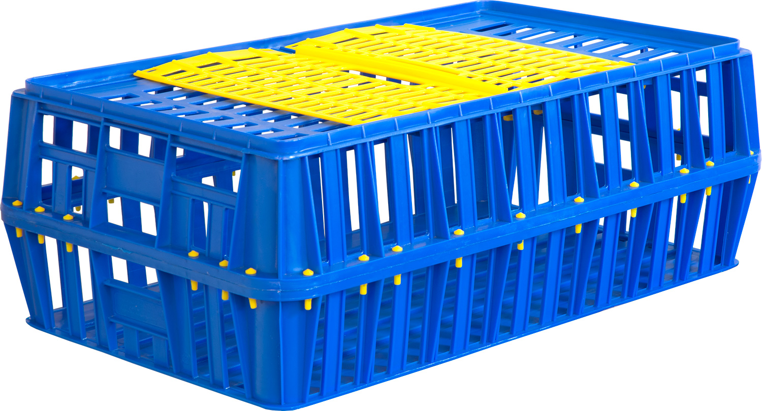 Ящик 312 м для перевозки живой птицы 850х500х300 мм морозостойкий перфорированный синий