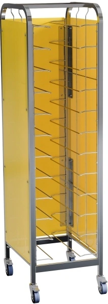 Тележка шпилька закрытая с 3-х сторон цветным алюкобондом RESTOINOX ТШРЗППРА-12/360/540 для подносов на прутке