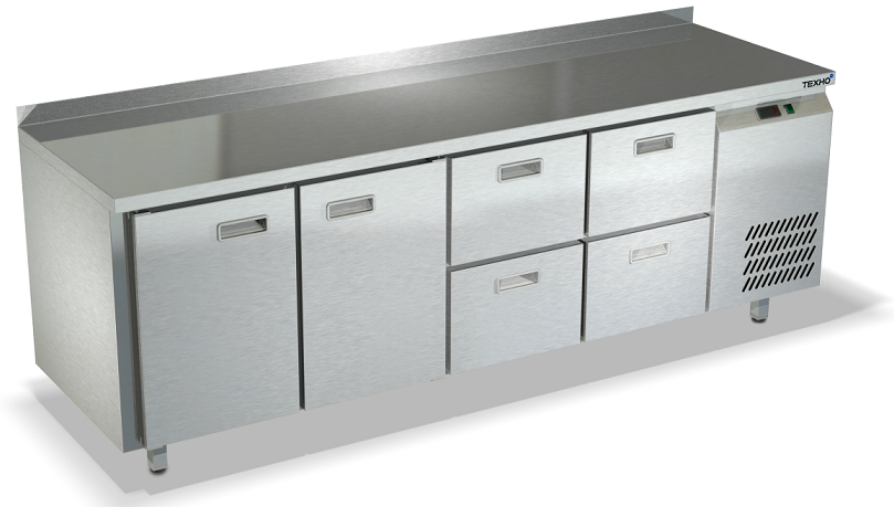 Морозильный стол для профессиональной кухни боковой агрегат, столешница камень, без борта СПБ/М-322/24-2206 (2280x600x850 мм)