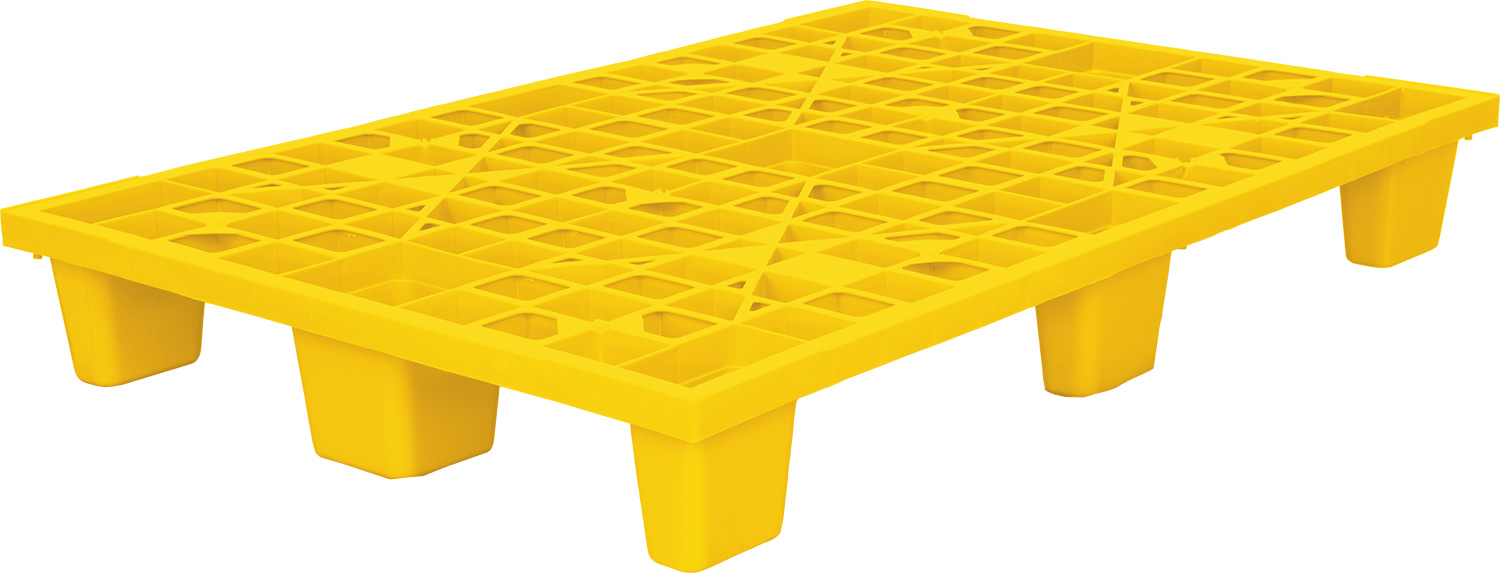 Паллет (перфорированный на 9 ножках вкладываемый) желтый TR 1208 L желтый 1200x800x160 мм Полиэтилен низкого давления (HDPE) 153.6 л