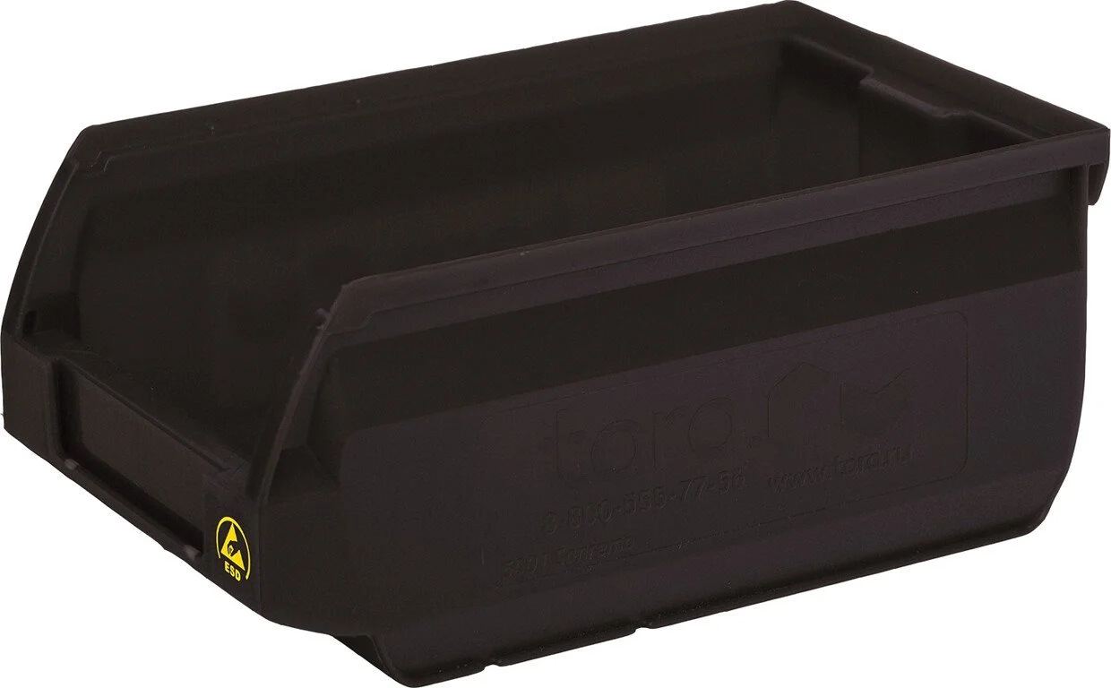 Ящик Sanremo 170х105х75 PP черный антистатичный 5001 ESD