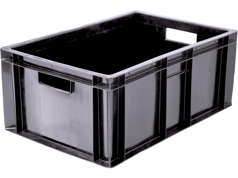 Ящик пищевой 204 (2,3) пластиковый 600х400х250 мм сплошной черный