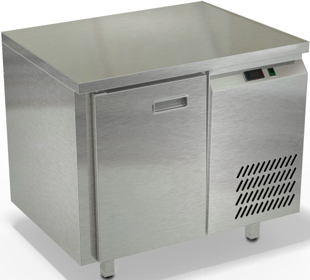 Охлаждаемый стол для профессиональной кухни со стеклянными дверьми боковой агрегат, без борта СПБ/О-120/10-906 (900x600x850 мм)